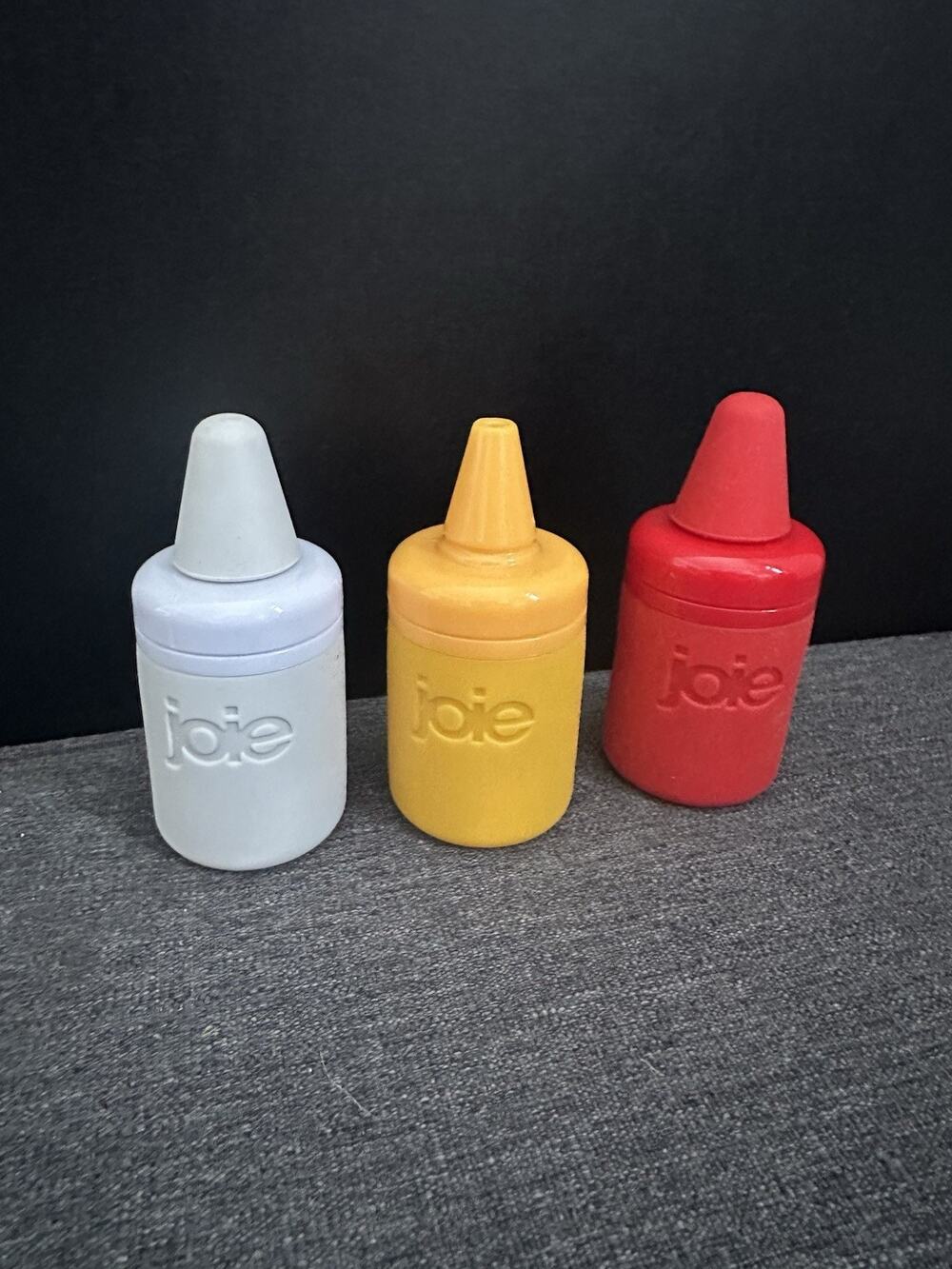 Joie Mini Condiment Squeeze Bottles Set of 3 Red Yellow White Silicone